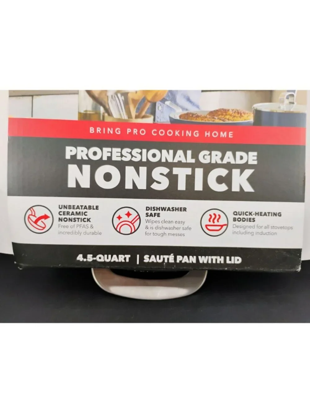 Bobby Flay Professional Grade Nonstick Ceramic 4.5-Qt Sauté Pan
